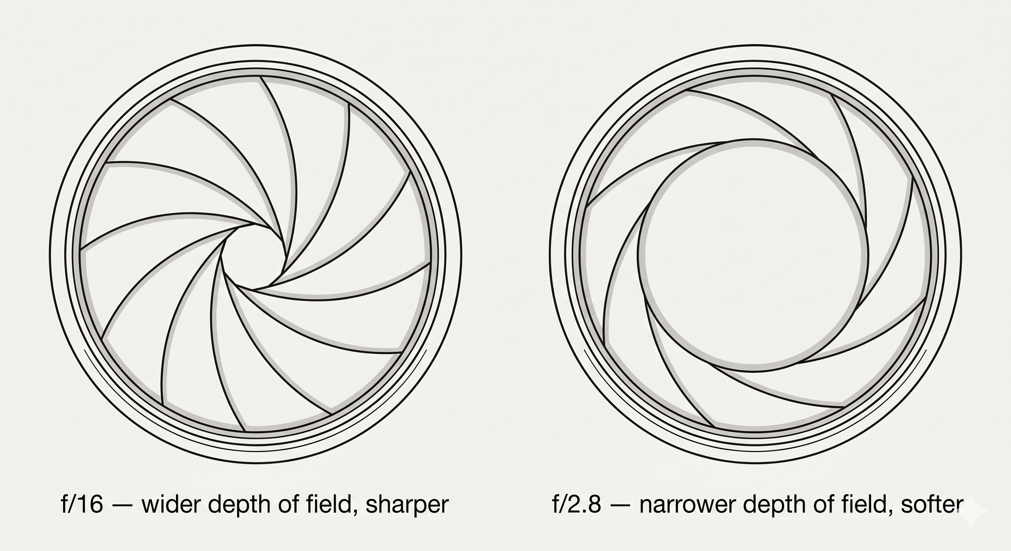 Effect of ambient light on aperture and depth of field